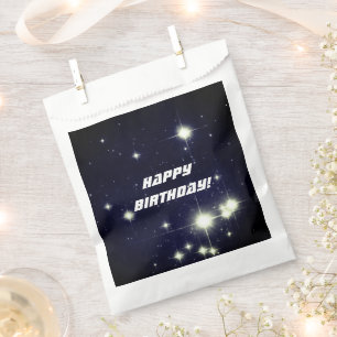 Stars in Deep Space Dark Blue Happy Birthday Favour Bag