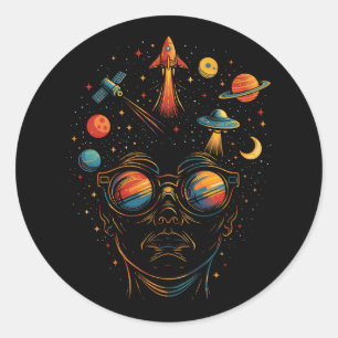 Stars in My Eyes Psychedelic Space Sci Fi & Cosmic Classic Round Sticker