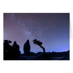 Stars in sky over desert