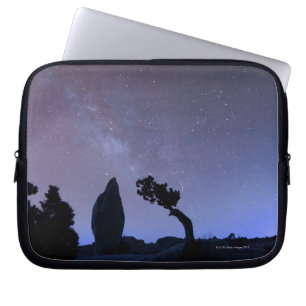 Stars in sky over desert laptop sleeve