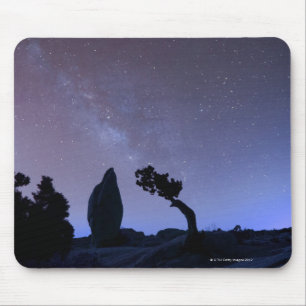 Stars in sky over desert mouse pad