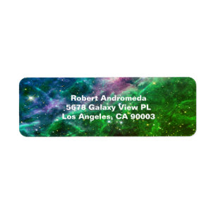 Stars in Tarantula Nebula Blue to Green Address Return Address Label