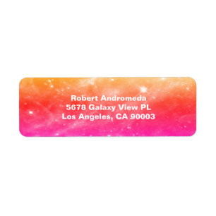 Stars in Tarantula Nebula Orange Pink Address Return Address Label
