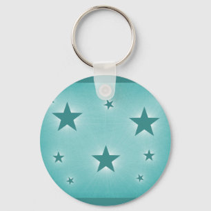 Stars in the Night Sky Keychain, Teal Key Ring