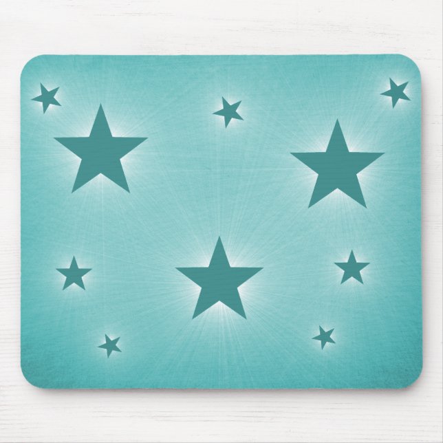 Stars in the Night Sky Mousepad, Teal Mouse Pad (Front)