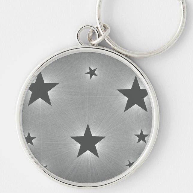 Stars in the Night Sky Premium Keychain, Dark Grey Key Ring (Front)