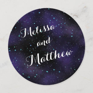 Stars in the Night Sky Round Wedding Invitation