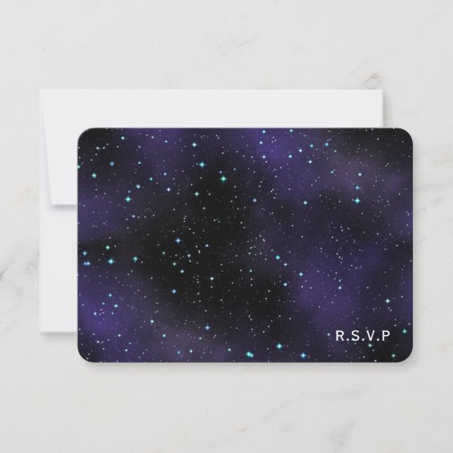 Stars in the Night Sky RSVP Wedding Response Card (Front)