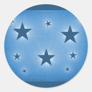 Stars in the Night Sky Stickers, Blue Classic Round Sticker