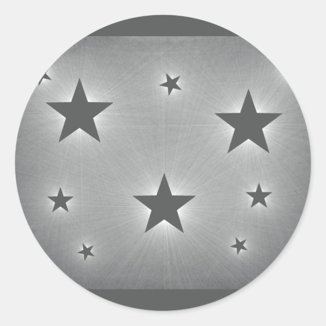 Stars in the Night Sky Stickers, Dark Grey Classic Round Sticker (Front)