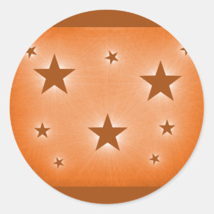 Stars in the Night Sky Stickers, Orange Classic Round Sticker