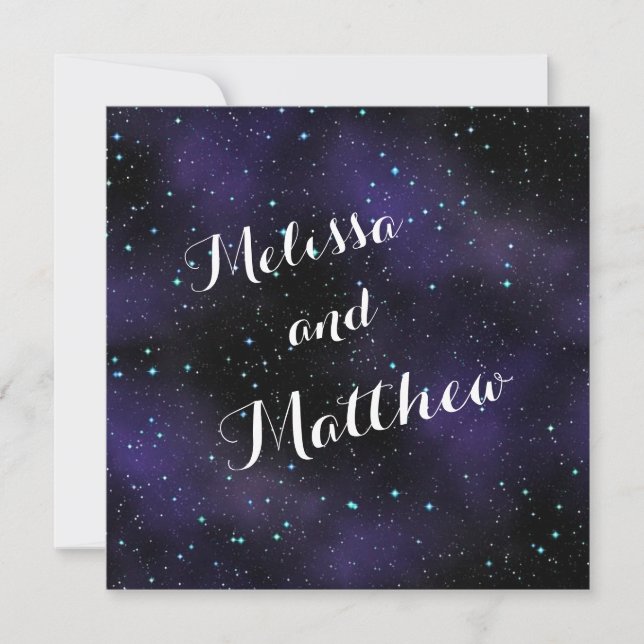 Stars in the Night Sky Wedding Invitation (Front)