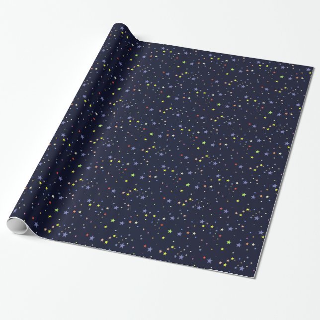 stars in the sky night wrapping paper (Unrolled)