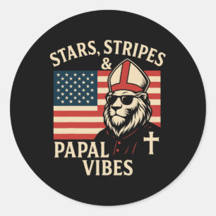 Stars leo classic round sticker