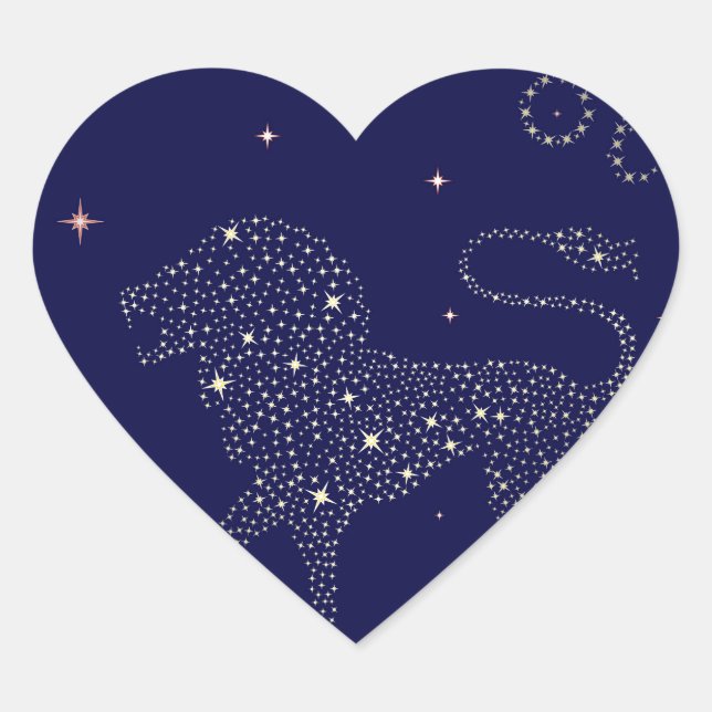 stars leo heart sticker (Front)