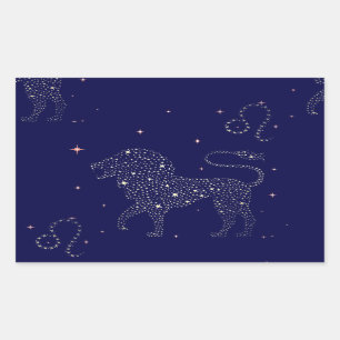 stars leo rectangular sticker
