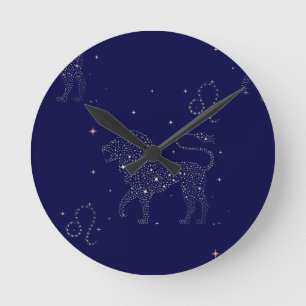 stars leo round clock