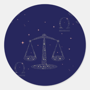 stars libra classic round sticker