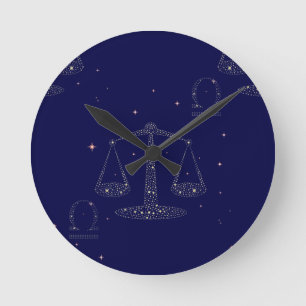 stars libra round clock