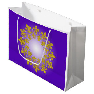 Stars & Lily Circle gold silver I + your backgr. Large Gift Bag