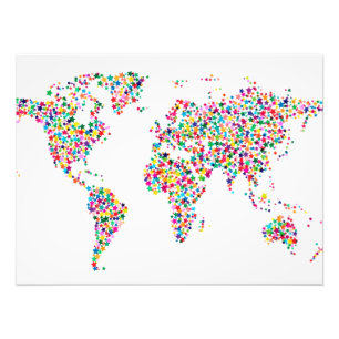 Stars Map of the World Map Photo Print