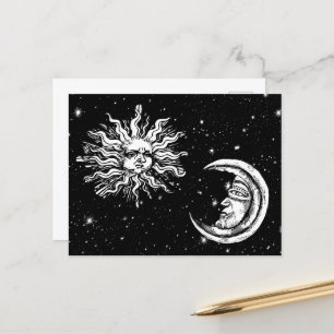 Stars, Moon and Sun in the Universe Postcard