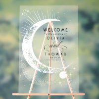 Stars Moon Celestial Acrylic Wedding Welcome Sign