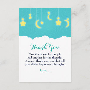 Stars Moon & Clouds Baby Shower Thank you card