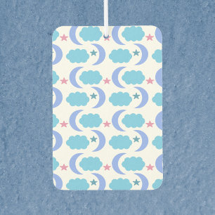 Stars Moon Clouds Pattern Blue Pink Purple Car Air Freshener