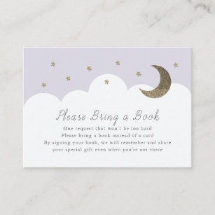 Stars Moon & Clouds Purple Books for Baby Card