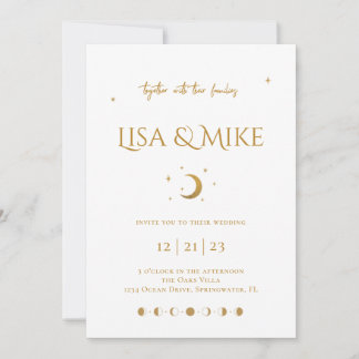 Stars & Moon Minimal Celestial Invitation