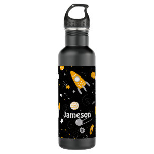 Stars Moon Night Sky Outer Space Rocket 710 Ml Water Bottle