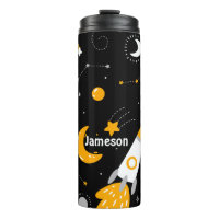 Stars Moon Night Sky Outer Space Rocket