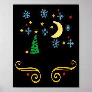 Stars Moon Snowflakes And Merry Christmas Kids Poster