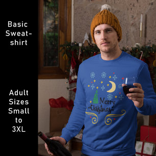 Stars, Moon, Snowflakes, and Merry Christmas Sweatshirt