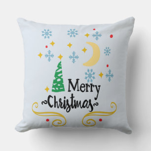 Stars, Moon, Snowflakes, and Merry Christmas, ZSSG Cushion