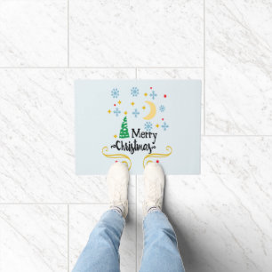 Stars, Moon, Snowflakes, and Merry Christmas, ZSSG Doormat