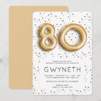 Stars n Gold Foil Balloon Type 80th Birthday