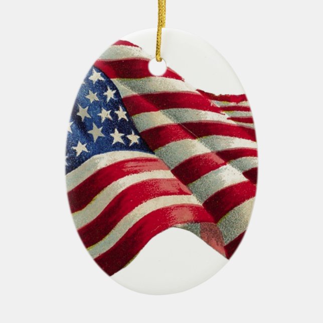Stars N Stripes Ceramic Ornament (Front)