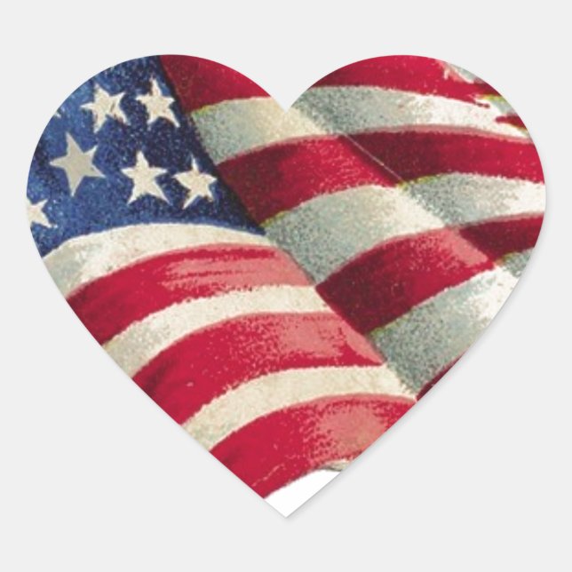 Stars N Stripes Heart Sticker (Front)