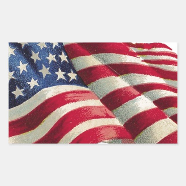 Stars N Stripes Rectangular Sticker (Front)