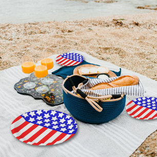 Stars N Stripes Red White Blue Paper Plate