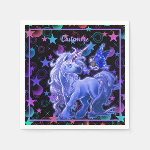Stars 'n Stuff Blue Unicorn Napkin