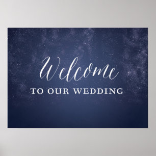 Stars Night Celestial Wedding Welcome Sign 28x20