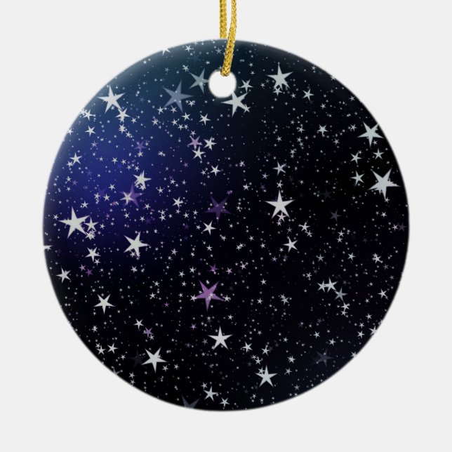 Stars night sky ceramic tree decoration (Front)