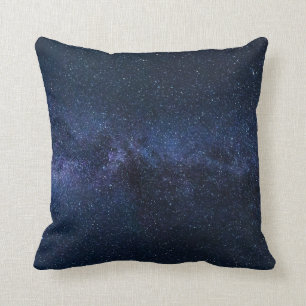 Stars Night Sky Midnight Blue & Black Milky Way Cushion