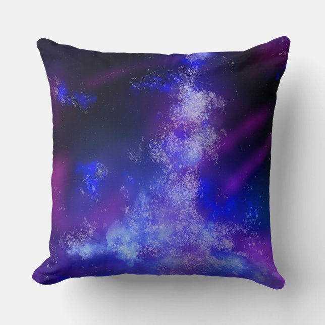 Stars Night Sky Midnight Blue Milky Way Cushion (Front)