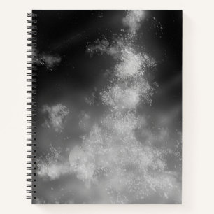 Stars Night Sky Midnight gray monochrom Milky Way  Notebook