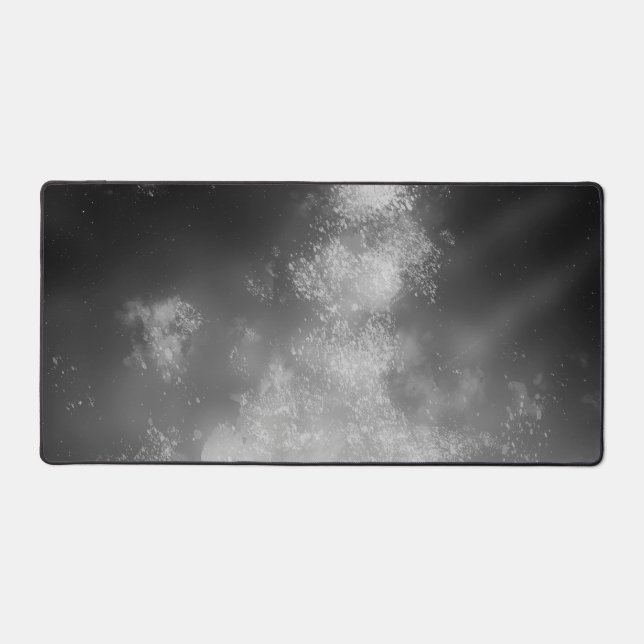Stars Night Sky Midnight Milky Way Gray  Desk Mat (Front)