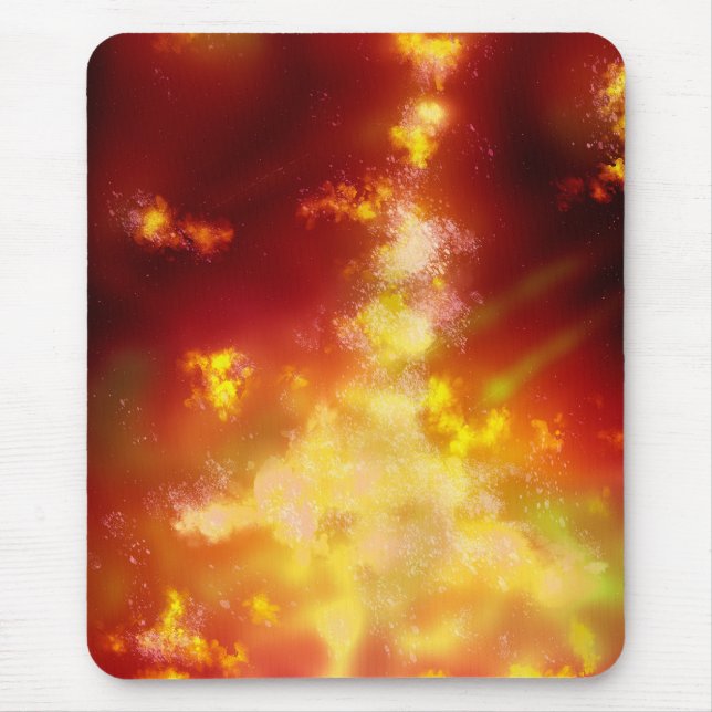 Stars Night Sky Midnight Milky Way Orange Mouse Pad (Front)